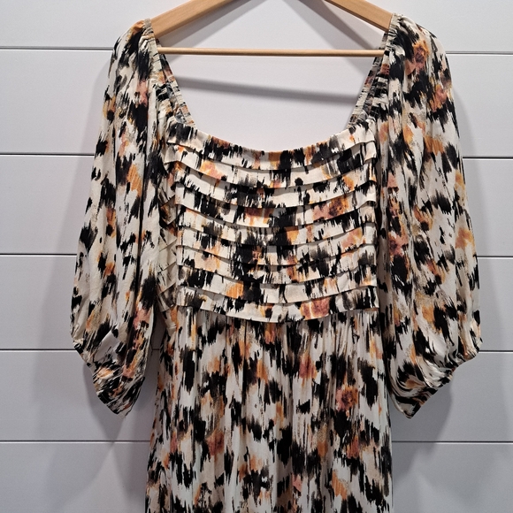 NWT Torrid Pintuck Bodice Peasant Sleeve Cottagecore Boho Midi Dress Plus-size 2 - Picture 5 of 16